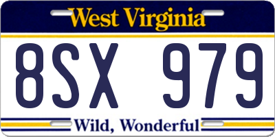 WV license plate 8SX979