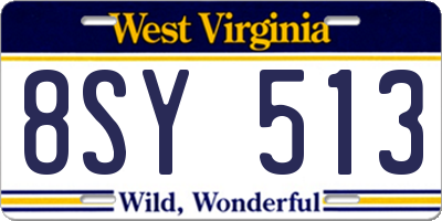 WV license plate 8SY513