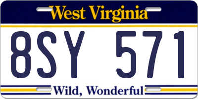 WV license plate 8SY571