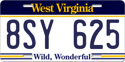 WV license plate 8SY625