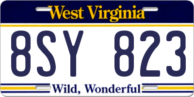 WV license plate 8SY823