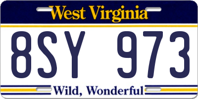 WV license plate 8SY973