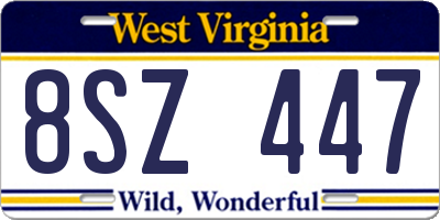 WV license plate 8SZ447