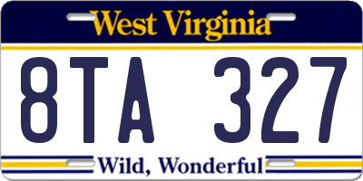 WV license plate 8TA327