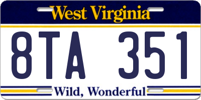 WV license plate 8TA351