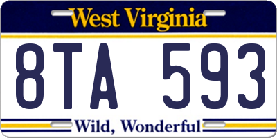 WV license plate 8TA593