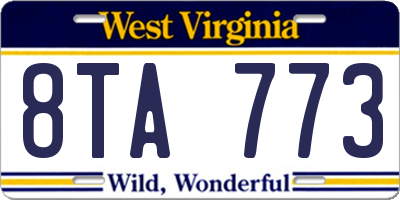 WV license plate 8TA773