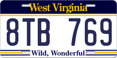 WV license plate 8TB769