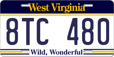 WV license plate 8TC480