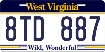 WV license plate 8TD887