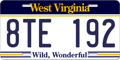 WV license plate 8TE192