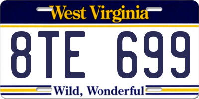 WV license plate 8TE699