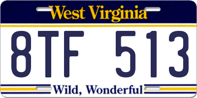 WV license plate 8TF513