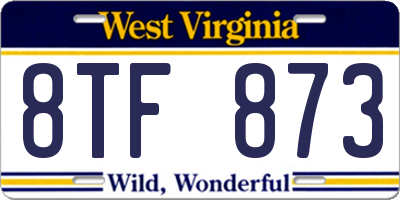 WV license plate 8TF873