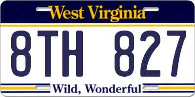 WV license plate 8TH827