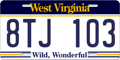 WV license plate 8TJ103