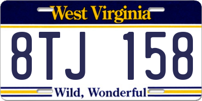 WV license plate 8TJ158