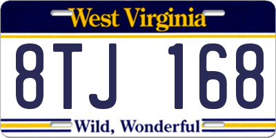 WV license plate 8TJ168