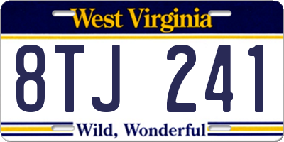 WV license plate 8TJ241