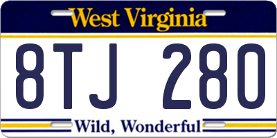 WV license plate 8TJ280