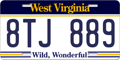 WV license plate 8TJ889