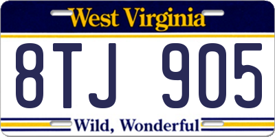 WV license plate 8TJ905
