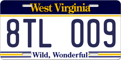 WV license plate 8TL009
