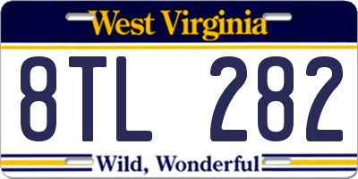 WV license plate 8TL282