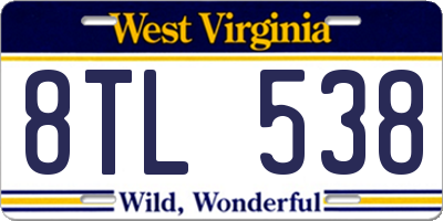 WV license plate 8TL538
