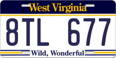WV license plate 8TL677