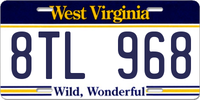 WV license plate 8TL968