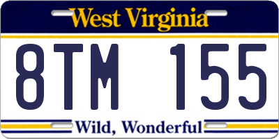 WV license plate 8TM155