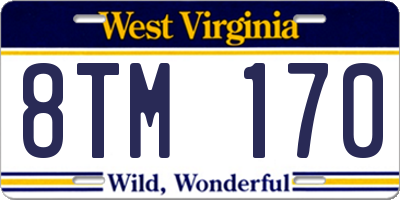 WV license plate 8TM170