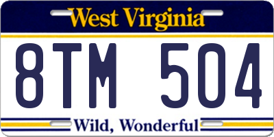 WV license plate 8TM504