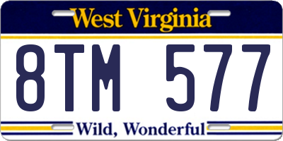 WV license plate 8TM577