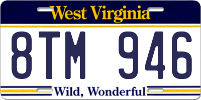 WV license plate 8TM946