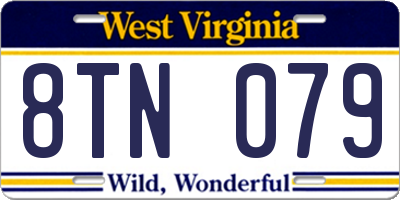 WV license plate 8TN079