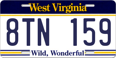 WV license plate 8TN159