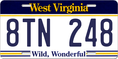 WV license plate 8TN248