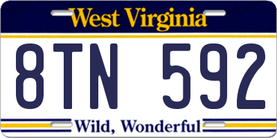 WV license plate 8TN592
