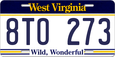 WV license plate 8TO273