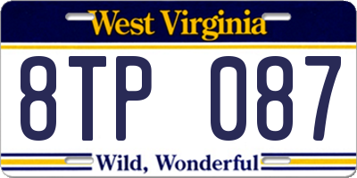 WV license plate 8TP087