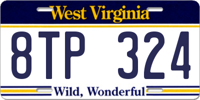 WV license plate 8TP324