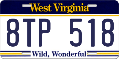 WV license plate 8TP518