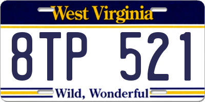 WV license plate 8TP521