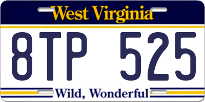 WV license plate 8TP525