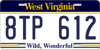 WV license plate 8TP612