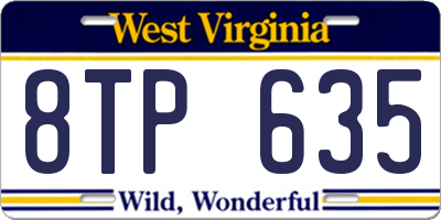 WV license plate 8TP635