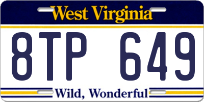 WV license plate 8TP649