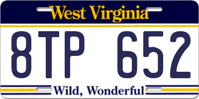 WV license plate 8TP652